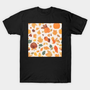 Watercolor Fall Pattern T-Shirt